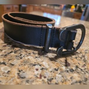Free People Black Leather With Distressed Edges Belt Women S/M 32-36inch